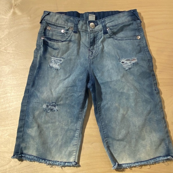 True Religion Geno Distressed Denim Shorts size 14 (LW) - Picture 3 of 10